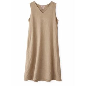 Philosophy Linen Shift Dress XL Neutral Lagenlook Minimalist Sleeveless Midi